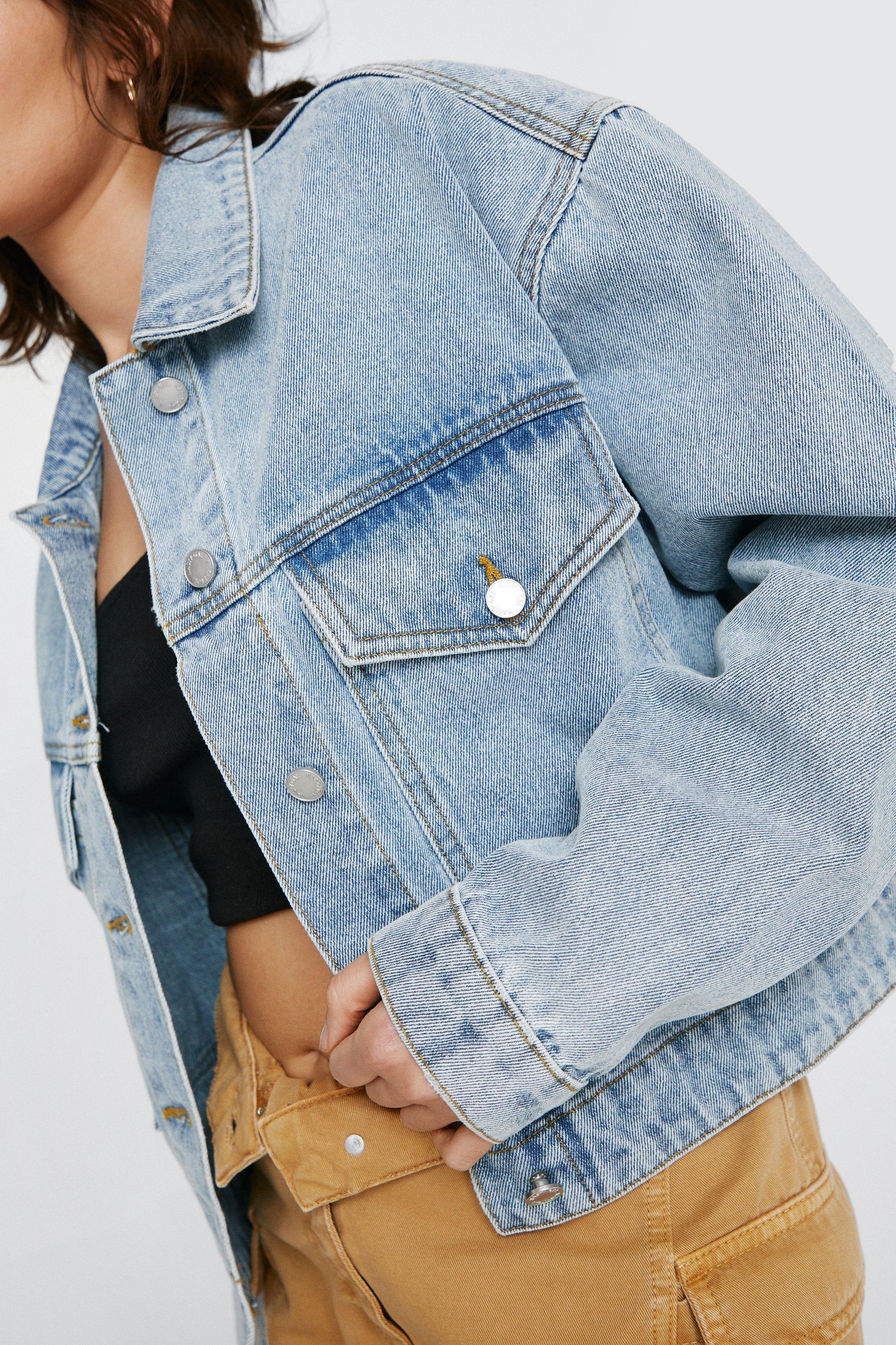 Boohoo cropped sales denim jacket